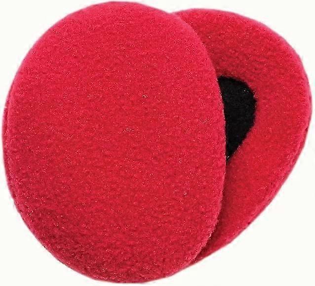 Bandless Ear Warmers/Fleece Earmuffs with Thinsulate - Red, Large