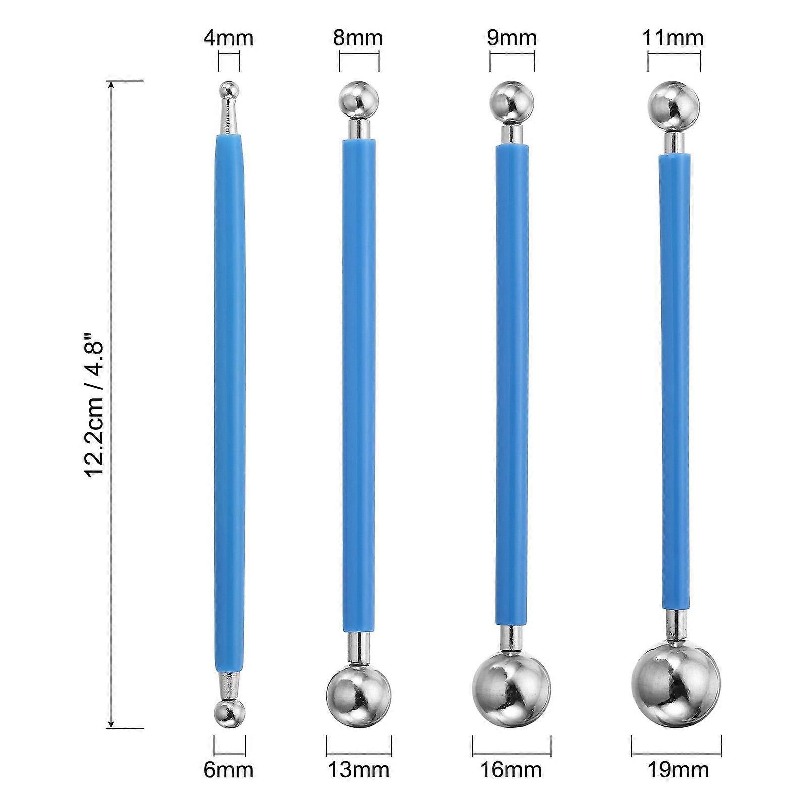 Modeling Ball Tools, Stainless Steel Embossing Stylus Tool, Blue 4Pack