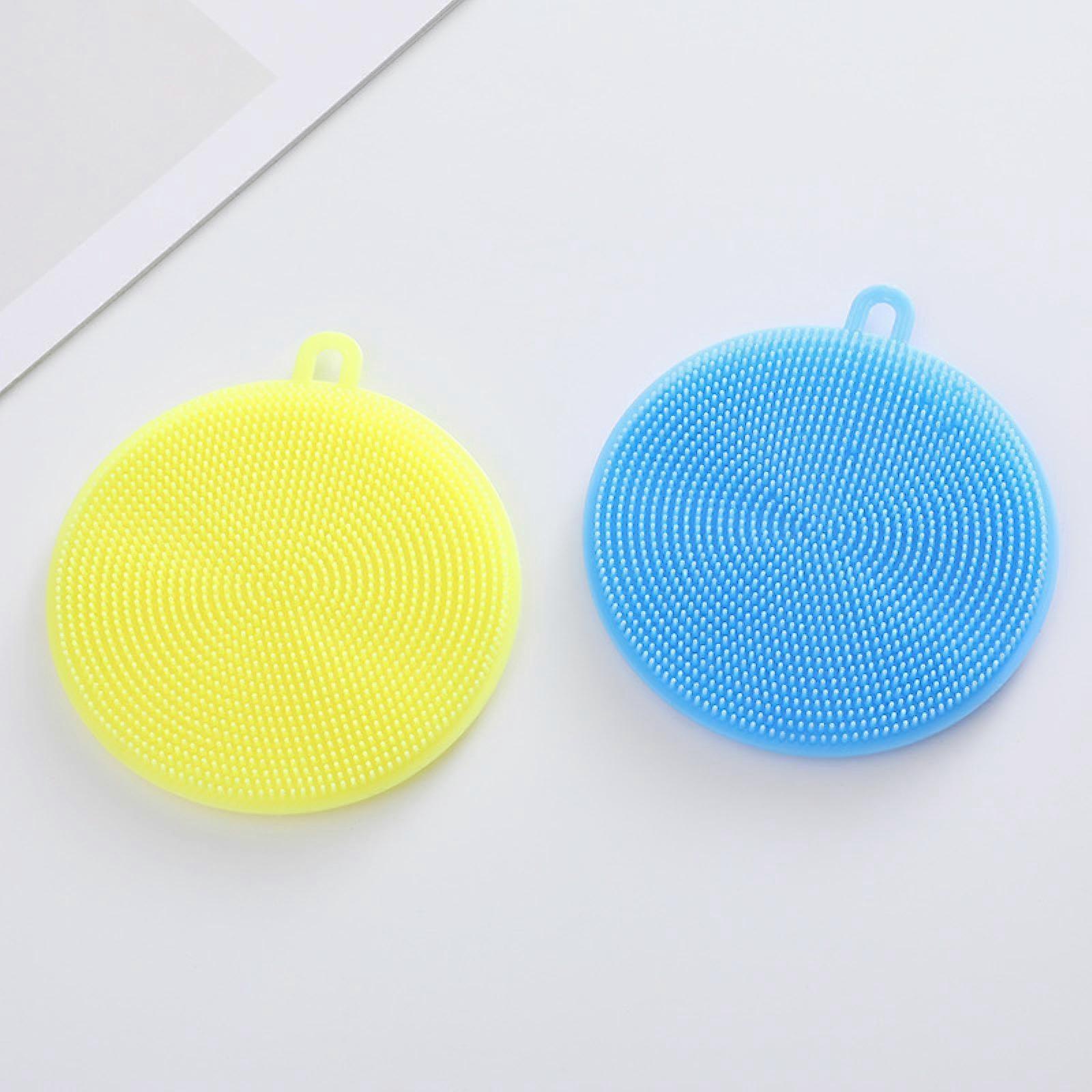 Silicone Scouring Pad Thickened Scratch Kitchen Scrubber for Nonstick Cookware Blue