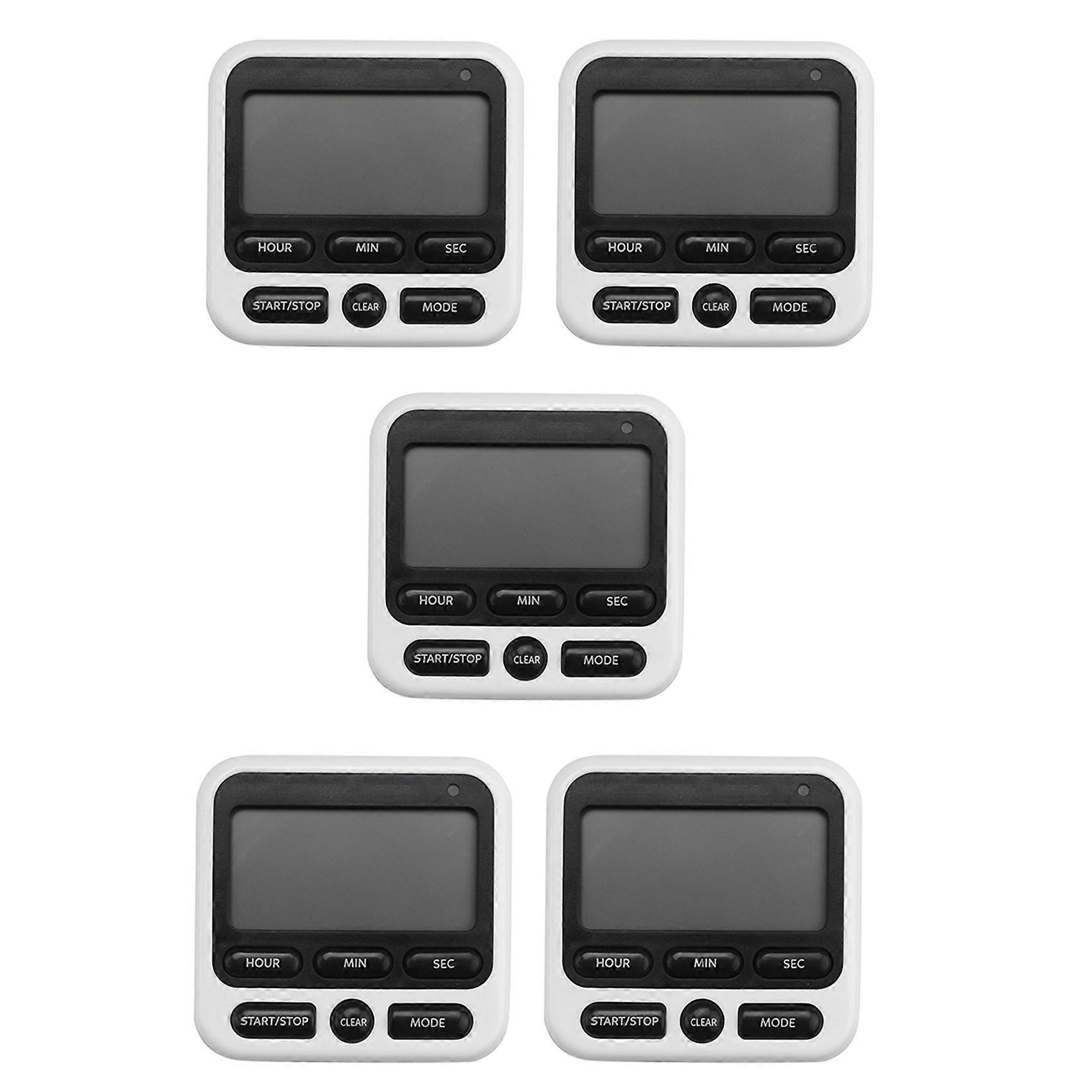 5X Kitchen Timer, Magnetic Kitchen Timer, with Adjustable Sound Alarm and Memory Function for Cooking and Studying