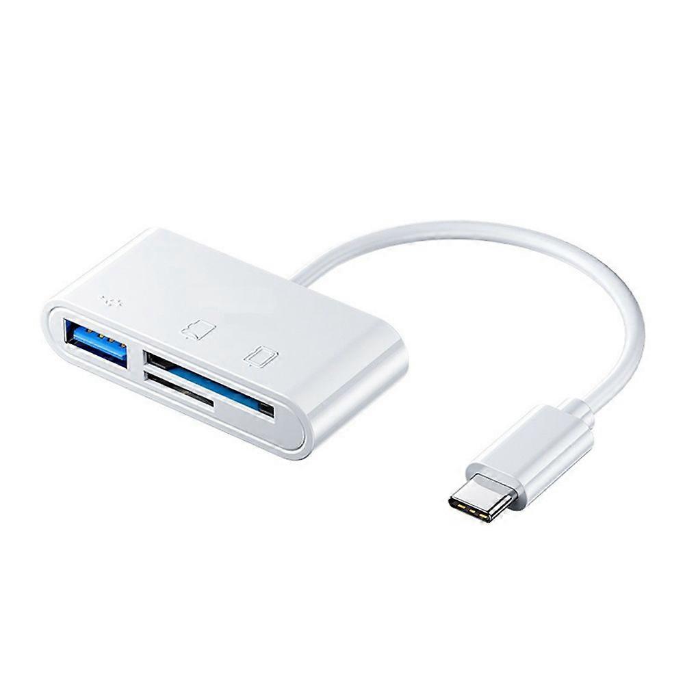 Type C Card Reader SD TF Memory Card Reader USB C OTG Adapter High Speed Data Transmitter USB2.0 Card Reader White