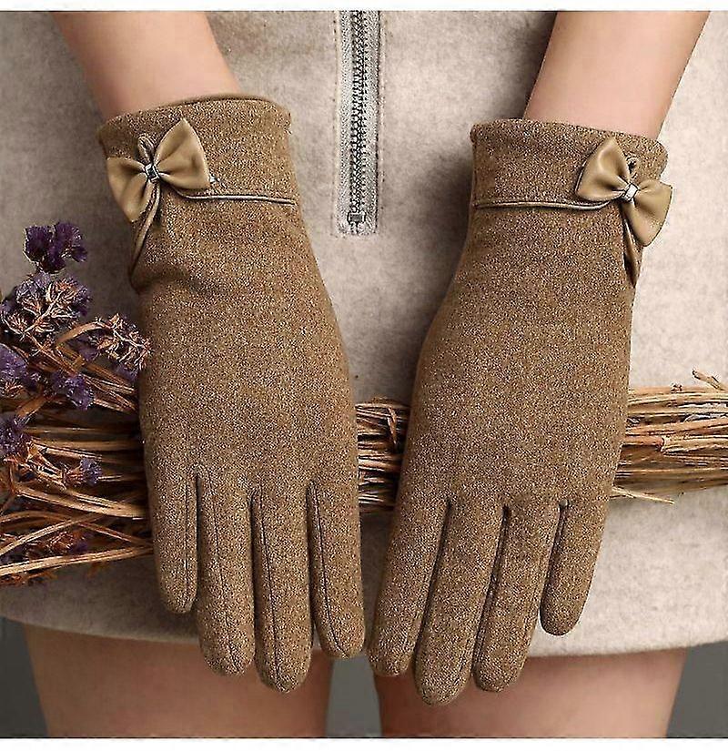 Winter Women'S Warm Bow Gloves