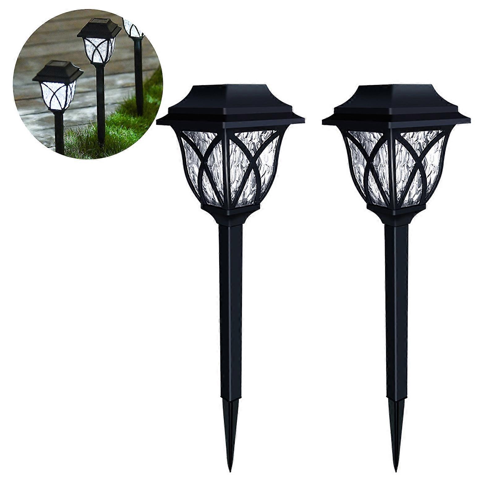 2Pcs Outdoor Solar Pathway Lights Super Bright Automatic On/Off Waterproof Garden Landscape Lighting