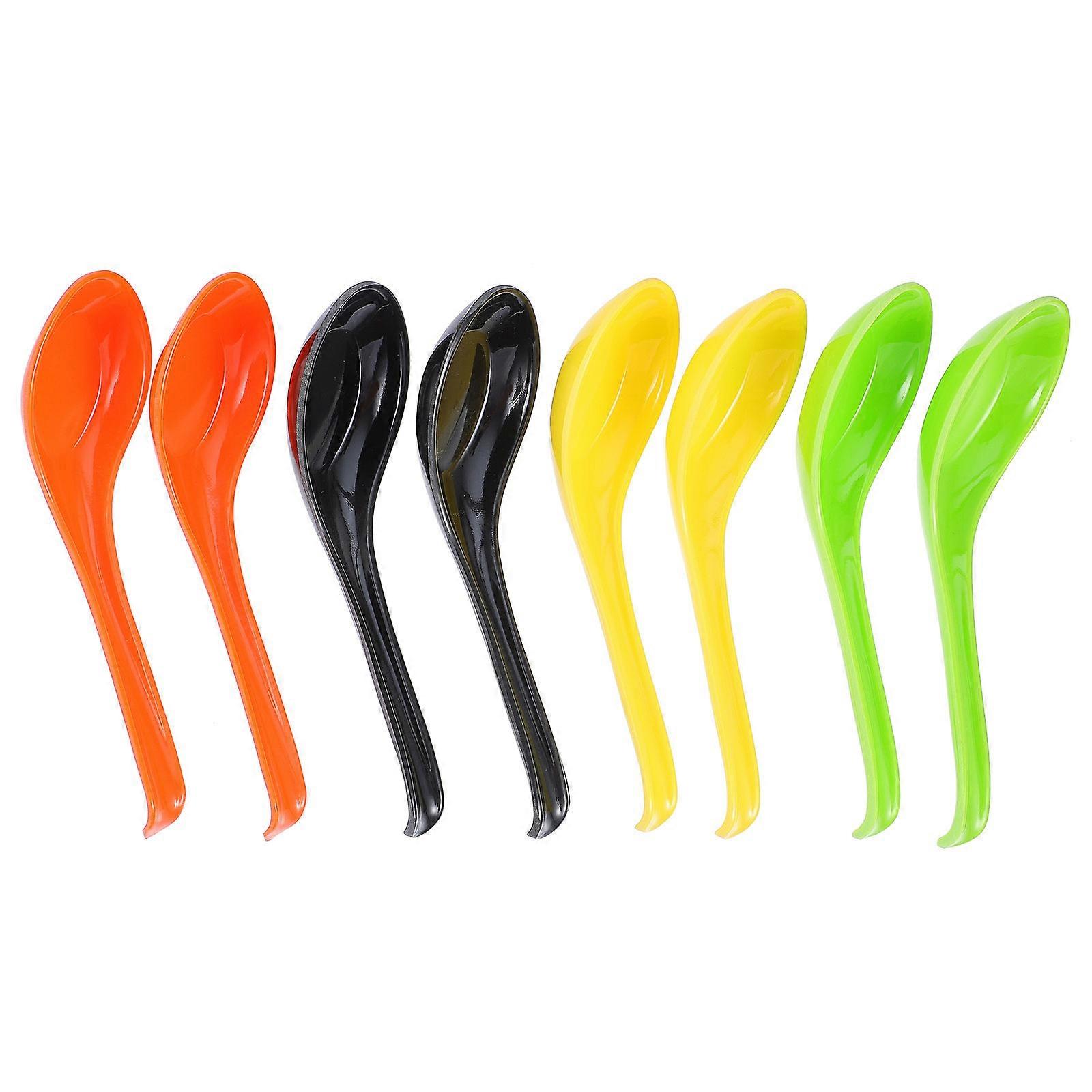 Kids Spoons Flatware Home Kitchen Assorted Color Eating Dessert Function 8Pcs