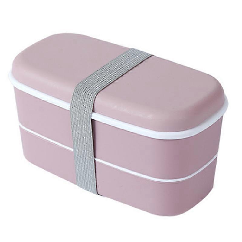 Microwavable 2 Layer Lunch Box with Compartments Leakproof Box Pink