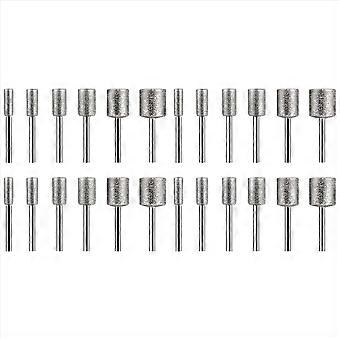Steinschnitzerei-Set, 24 STÜCKE Diamant-Fräser für Steinfelsen Glaskeramik-Rotationswerkzeuge (4 mm 5 mm 6 mm 8 m