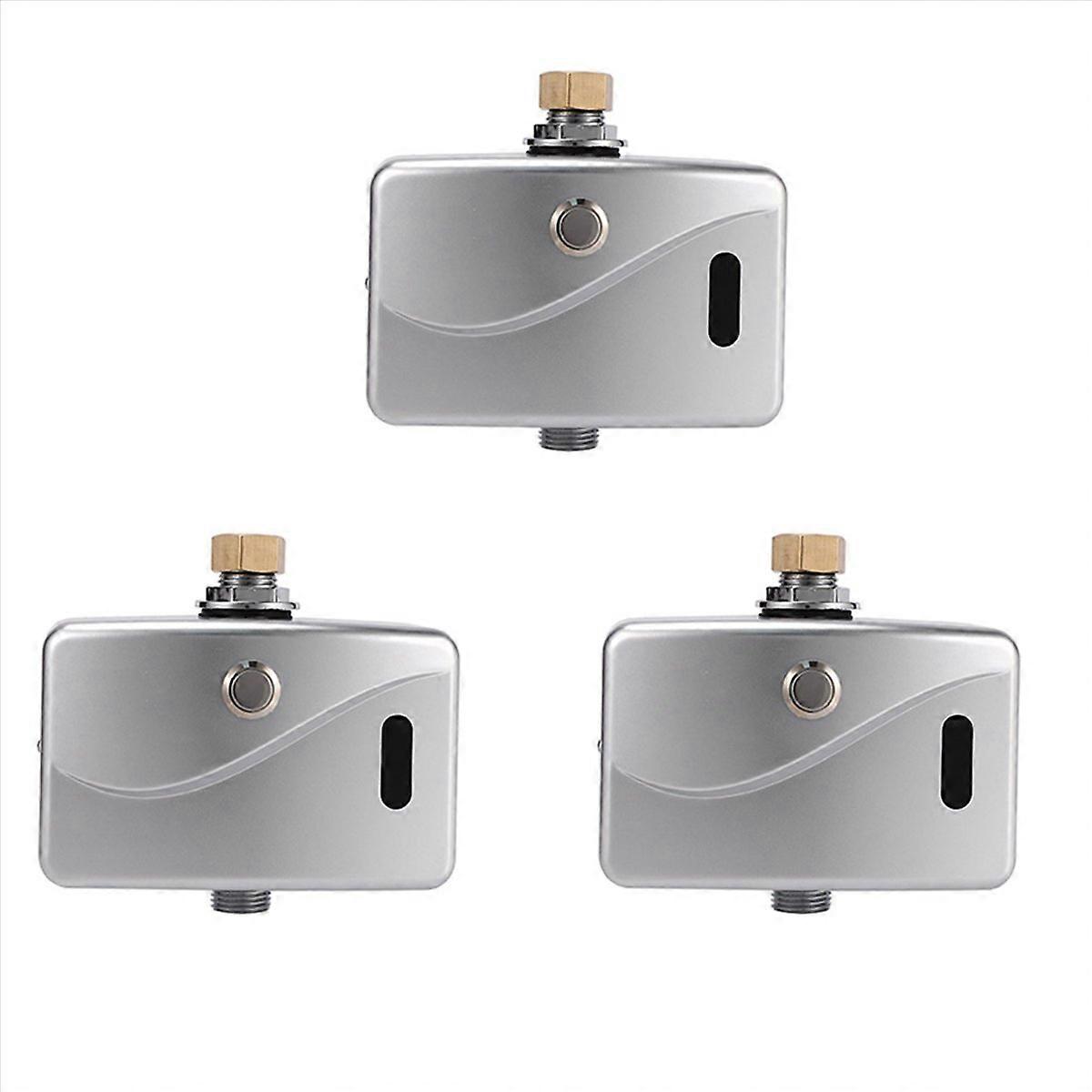 3X Automatic Electric Urinal Flush Valve Sensor&Manual 2 Function Exposed Wall Mount DC6V Urine Flus