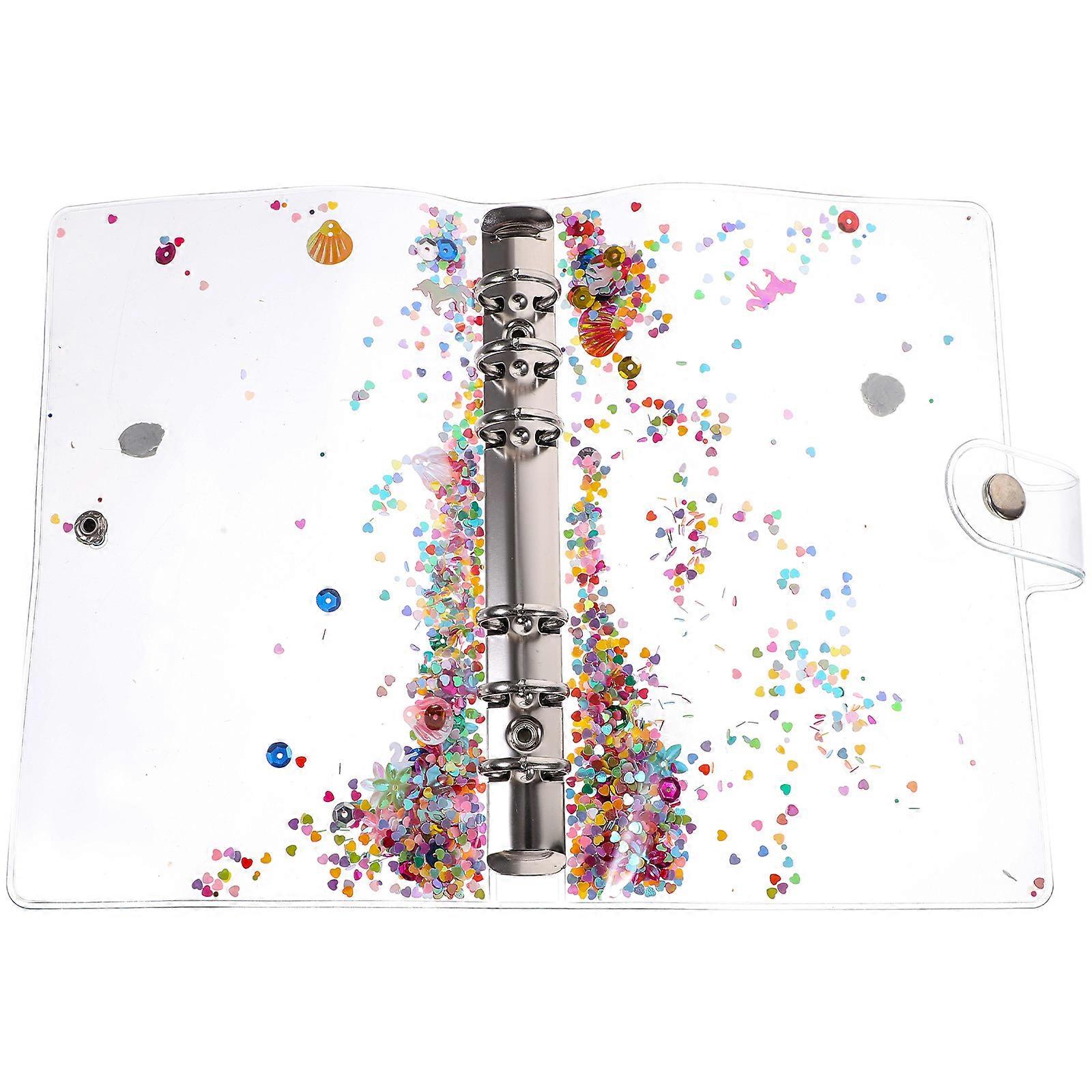 Glitter Binder Notebook Shell Transparent for Organizing Notebook Cover