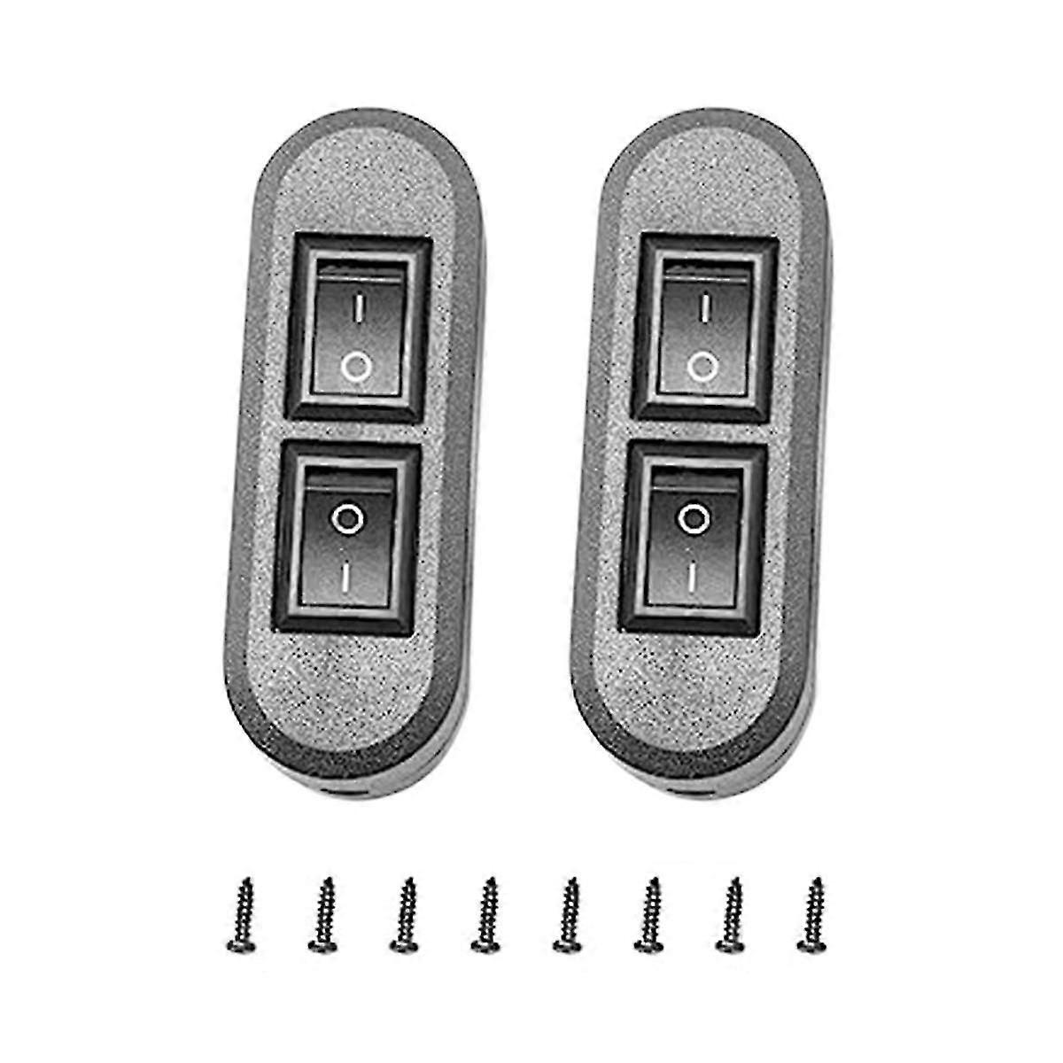 Embedded Wire Switch Black Duplex Switch Straight-through Rocker Switch Suitable For Dual-control D