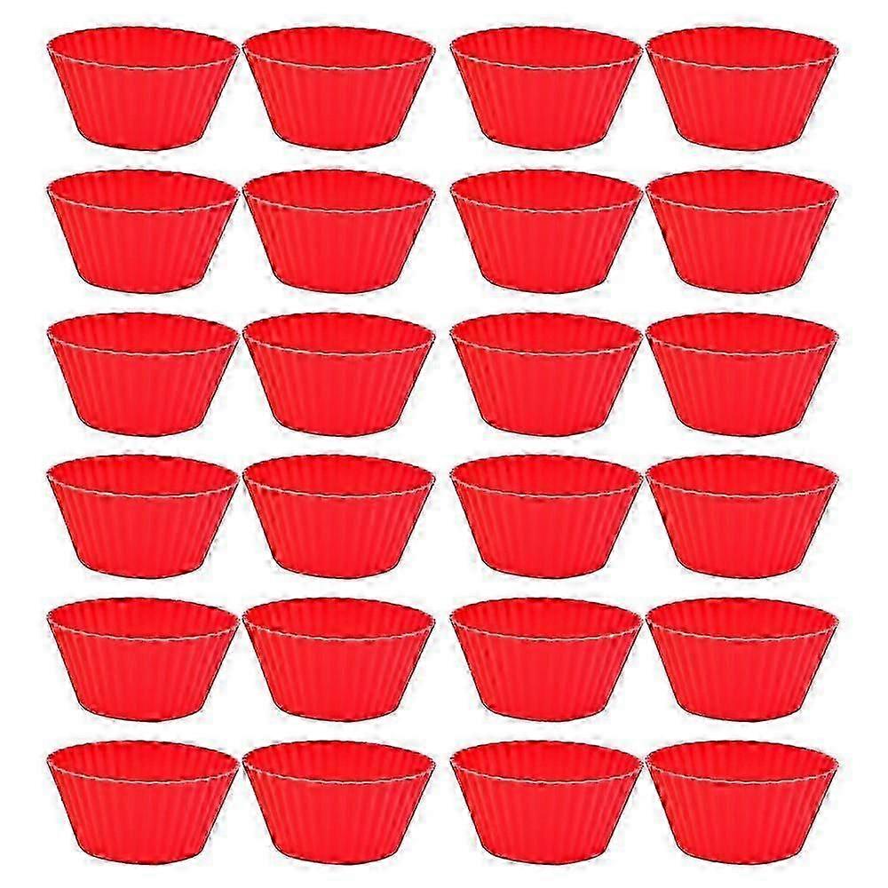 Reusable Silicone Mini Cupcake Liners, 24 Pack, Non-Stick for Baking