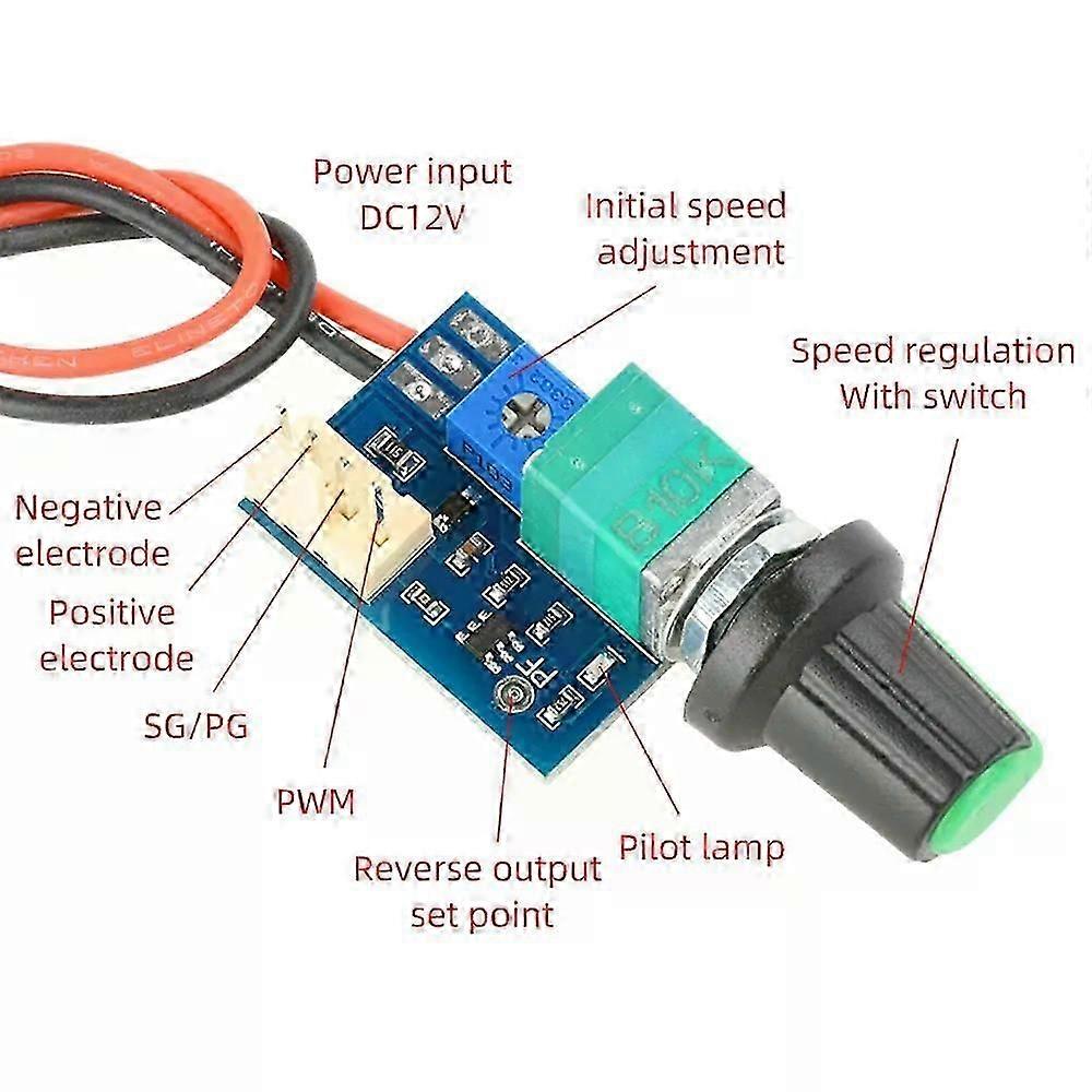 DC 12V PWM Speed Controller Fan Speed Governor 4 Wire Computer Temperature Controller Switch compatible with PC CPU Cooler Electronic Kit