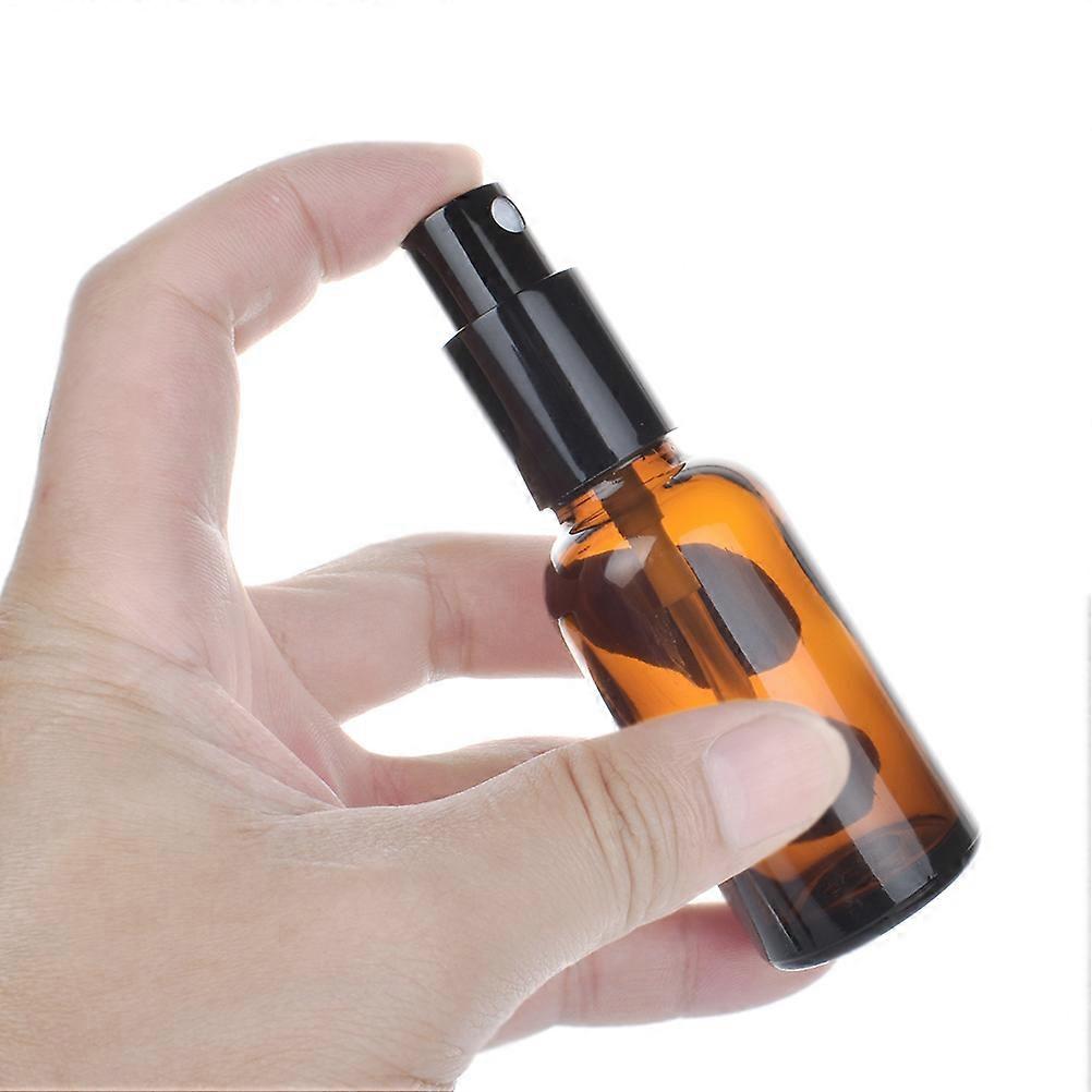 Empty Bottle Glass Liquid Subpackaging for Storage Use 5Pcs Brown Set