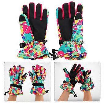 Waterproof Warm Hand Gloves for Outdoor Skiing Women Pink Gloves