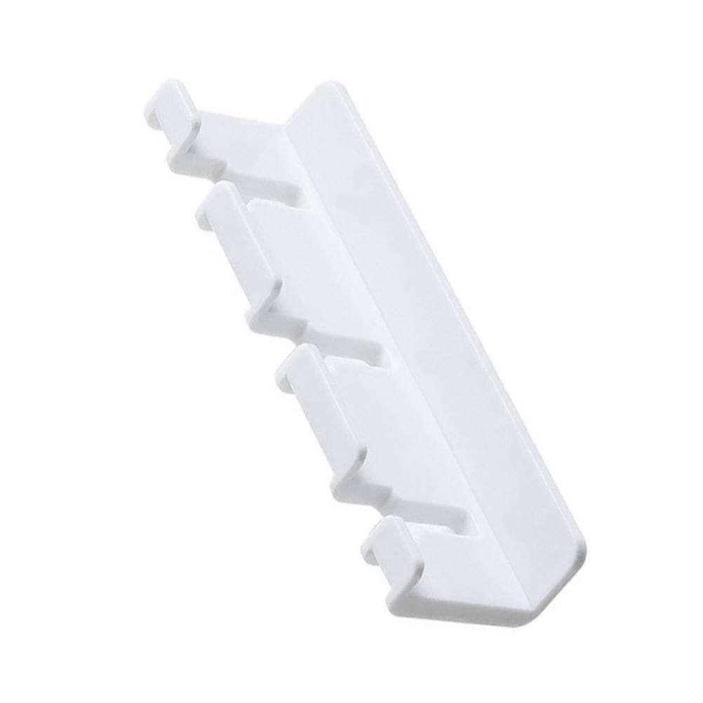 White Wall Mounted Toothbrush Organizer for Adhesive Hook 2Pcs Rack