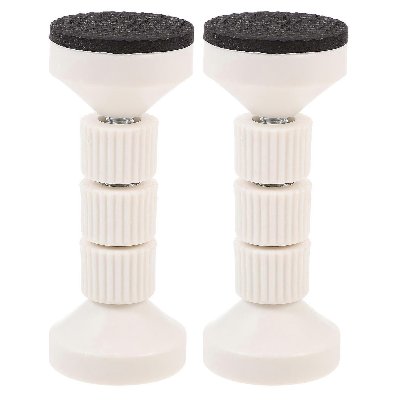 White Bed Stopper Anti-Shake Tool Adjustable Support 2Pcs Bed Frame Fixer