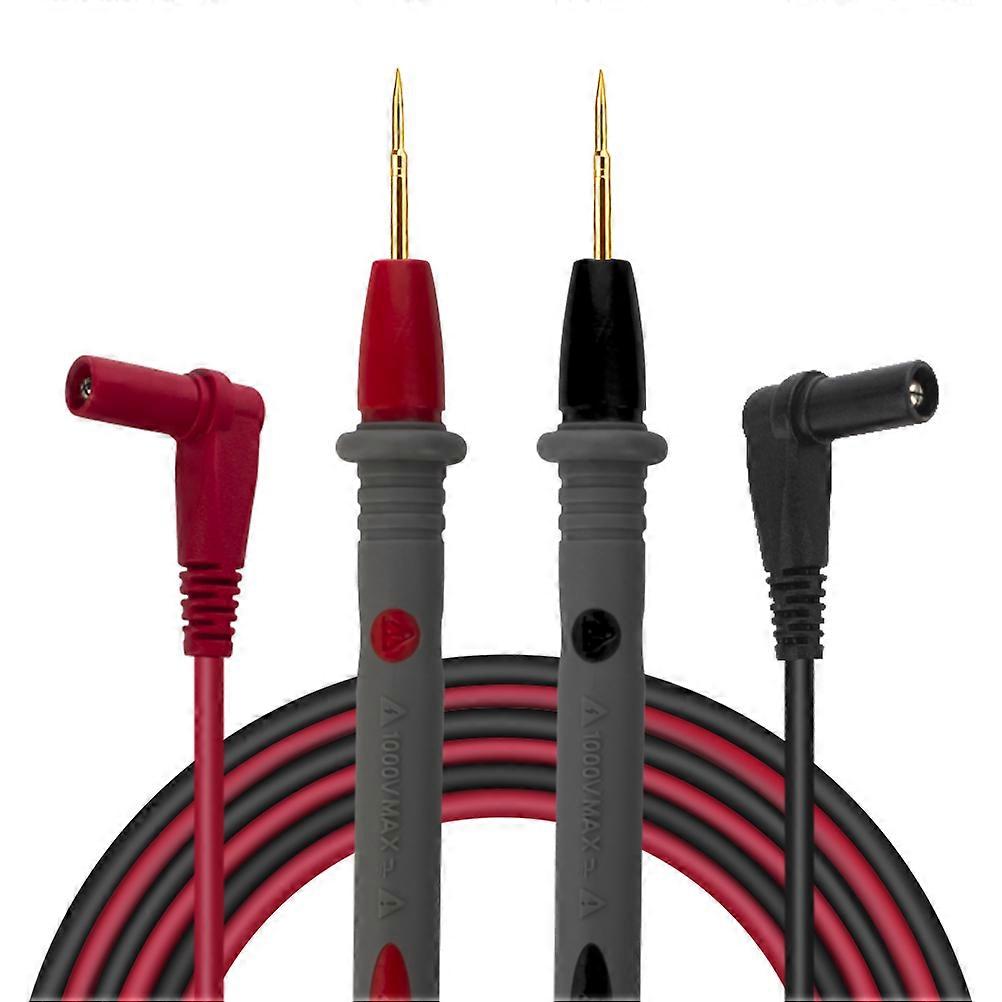 Multimeter Clamp Cable Probe Test Lead for Testing 2Pcs Black Silicone Wire