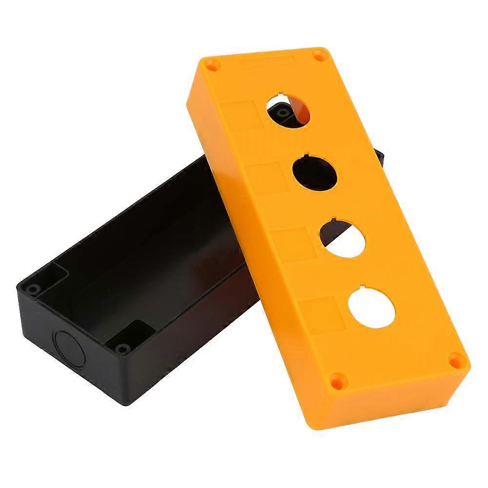 BX4 22mm Four Holes Push Button Switch Control Protective Box Case Waterproof (Yellow)