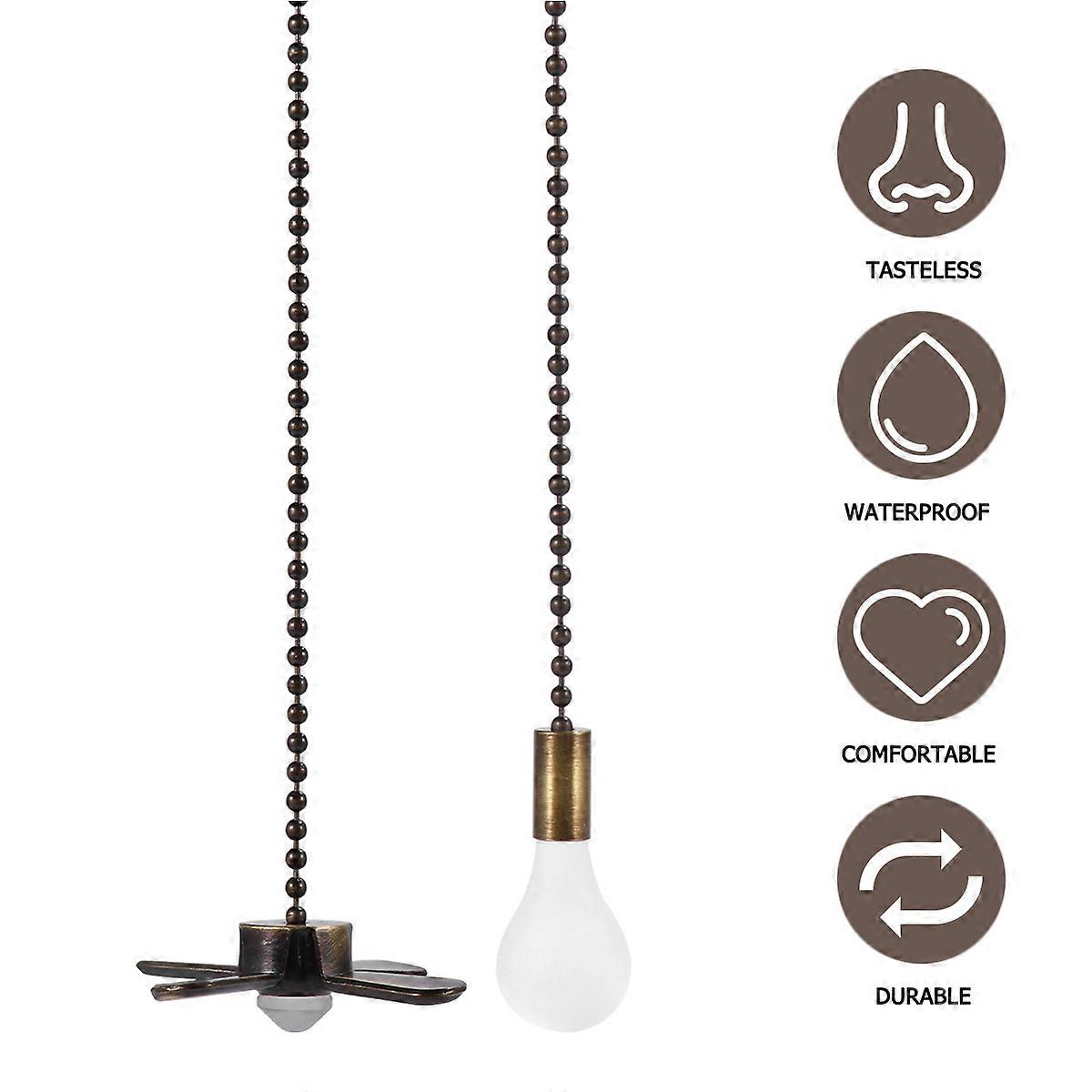 Ceiling Fan Chain Pulling Switch Pendant Lamp Cable Pull 2Pcs