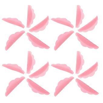 25 pares de ferramentas de permanente de cílios para cílios com almofadas de silicone para uso doméstico divisor auxiliar prático rosa