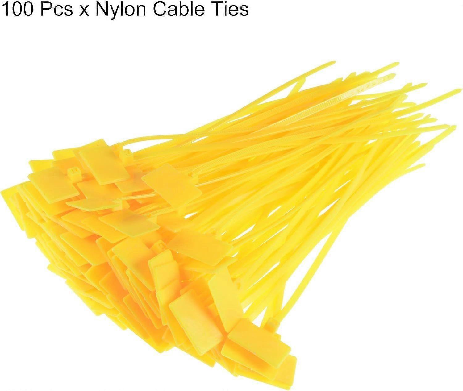 100pcs Nylon Cable Ties Tags Label Marker Self-Locking for Marking Organizing