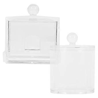 2pcs Wattepad Box Transparente Acryl Fall Kosmetik Halter Make-up Werkzeuge