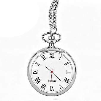 Taschenuhren aus Quarz mit Kette, klassische römische Ziffern, Herren- und Damen-Taschenuhren mit Anhänger, Vatertagsgeschenk