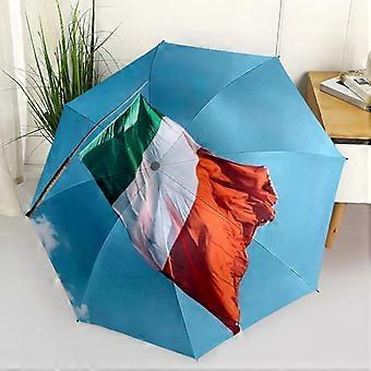 1pc   flag Umbrella Portable Folding Umbrella Iron Frame Hole Bone Structure Outdoor Home Umbrella
