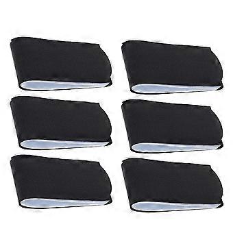 6Pcs Skiing Board Bindings Snowboard Fixing Straps Outdoor Skis Accessories (Black)