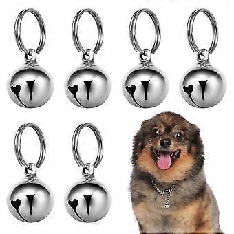 Pet Bells Ukcoco Kupfer Anhänger Glocken für Haustiere Silber 6Pcs Zubehör