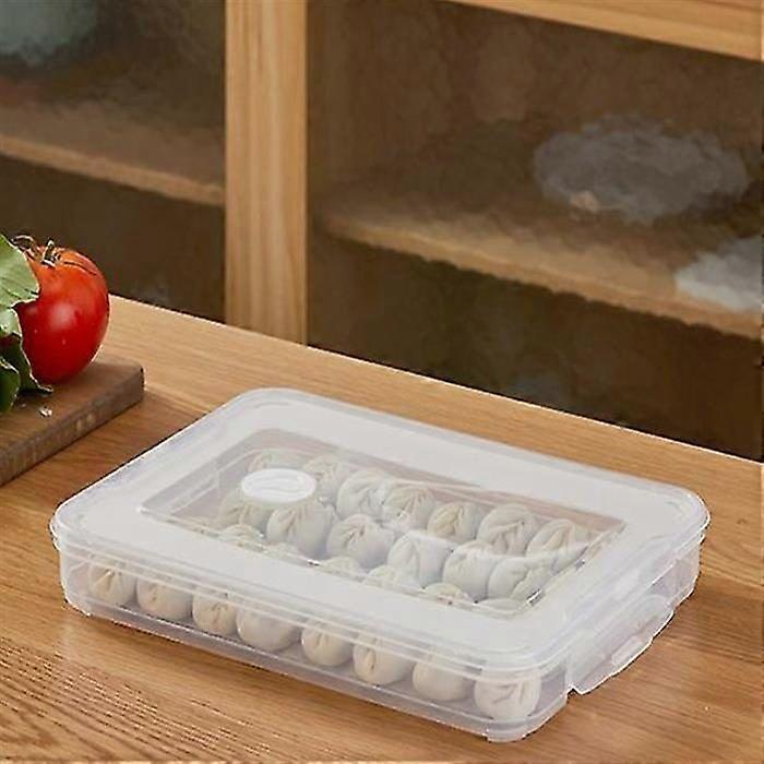 Transparent Kitchen Dumpling Storage Box - Stackable, Durable Stainless Steel, Space-Saving Refrigerator Organizer