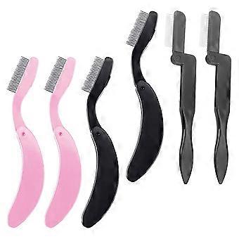 Eyebrow Brush Stainless Steel Lash Comb for Makeup Use 6Pcs Folding Set