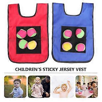Kids Sticky Dodgeball Vest with Throwing Ball Set 12Pcs Family Fun Toy