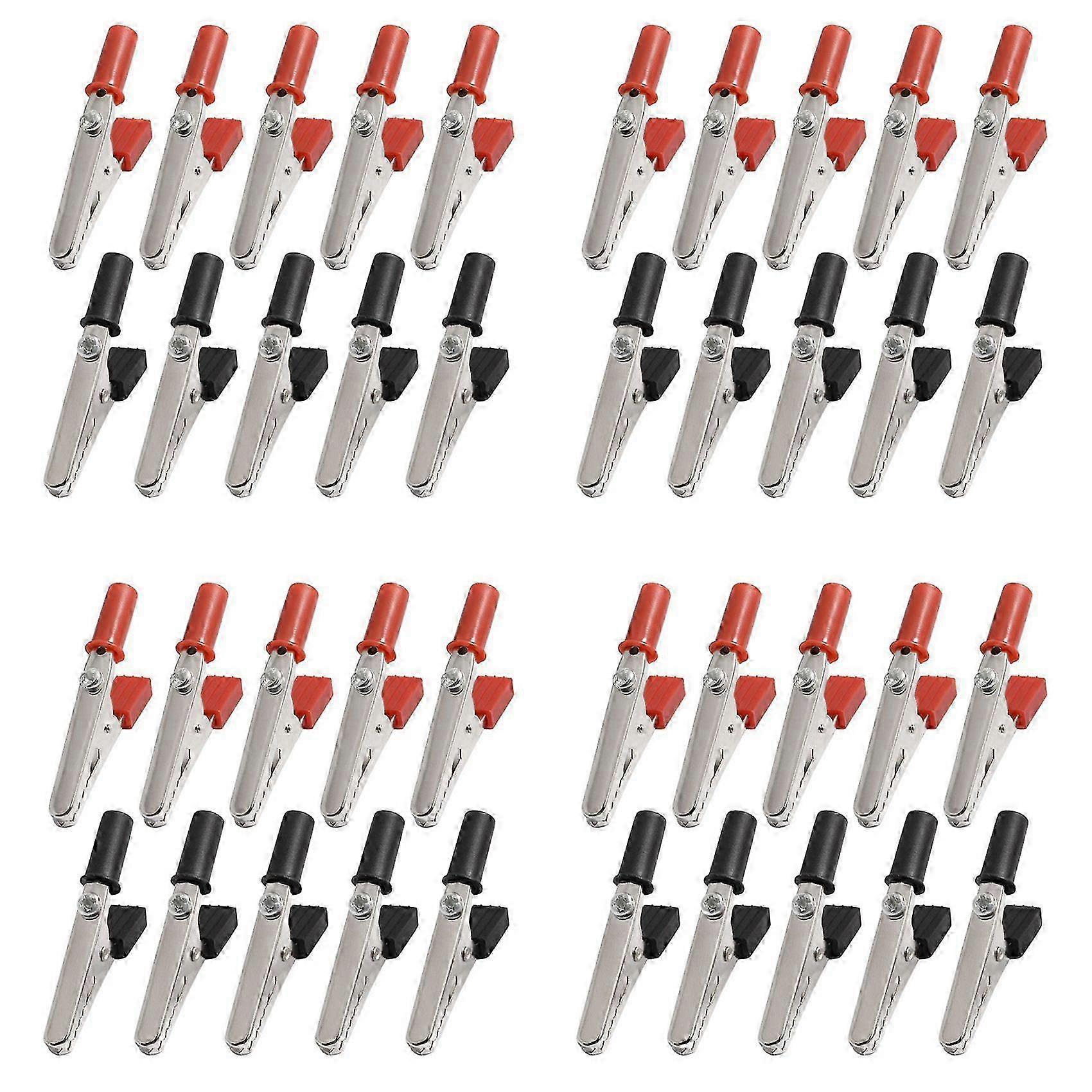 40x 5A Handle Electrical Crocodile Alligator Clips
