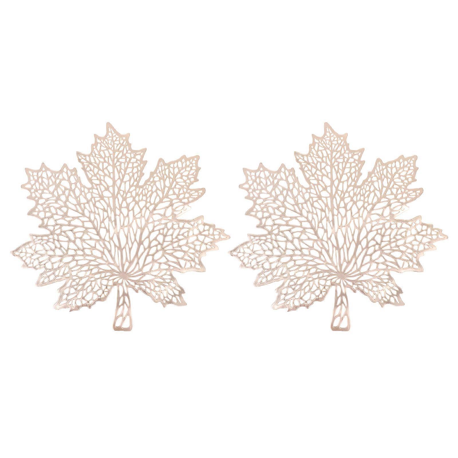PVC Table Protection Pads Maple Leaf Table Mats for Home Use 2Pcs
