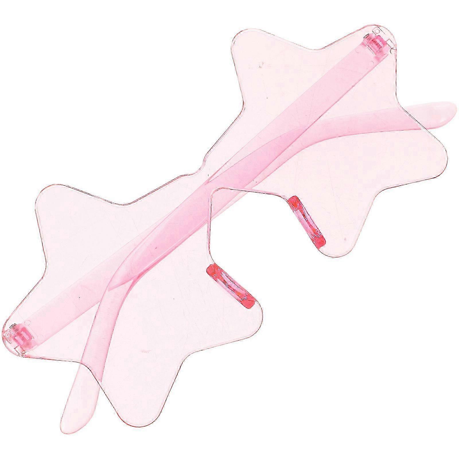 Decorative Pink Star Sunglasses, Safe PC Material, Reusable, 1 Pair