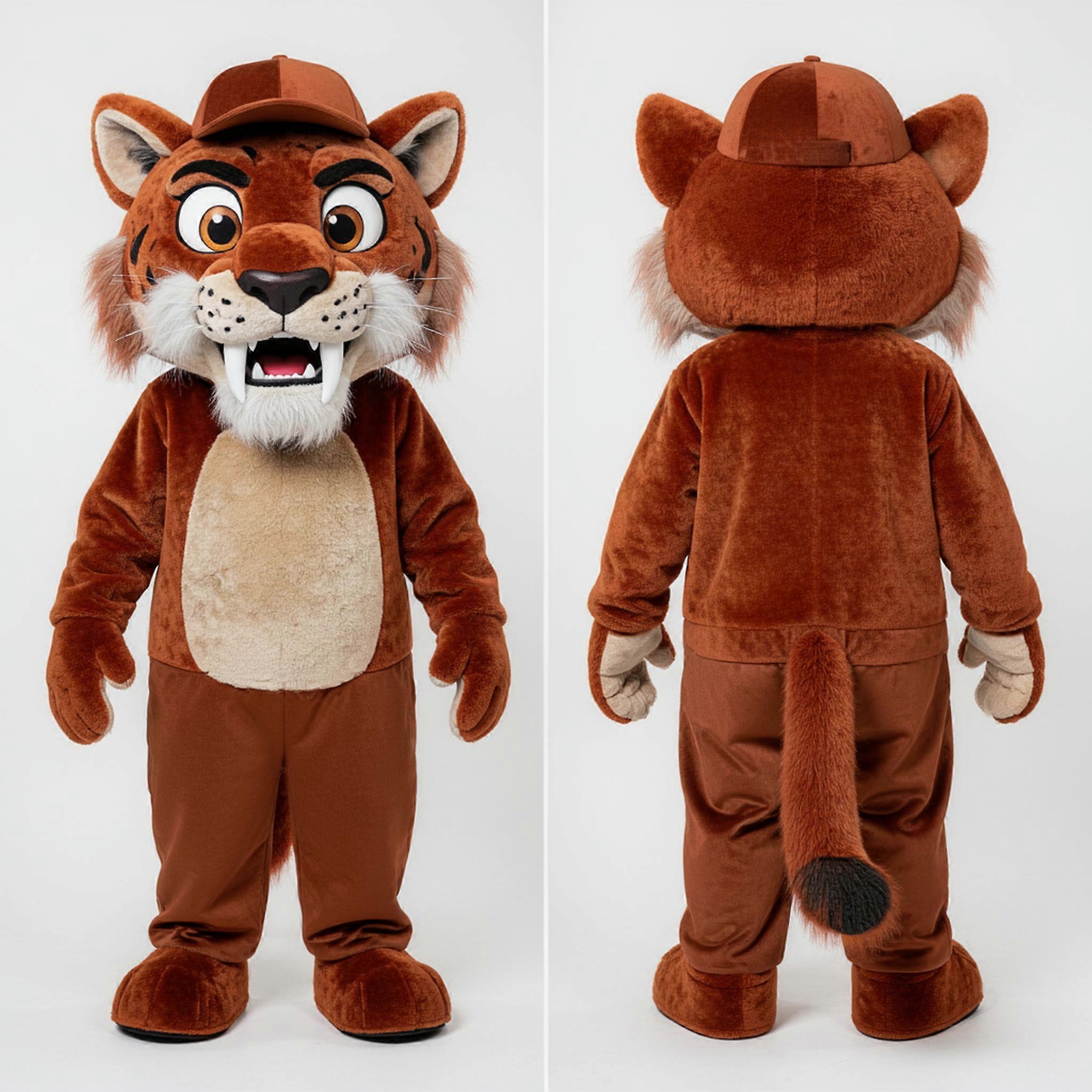MASTICOT Rust Colored Fluffy Smilodon Mascot