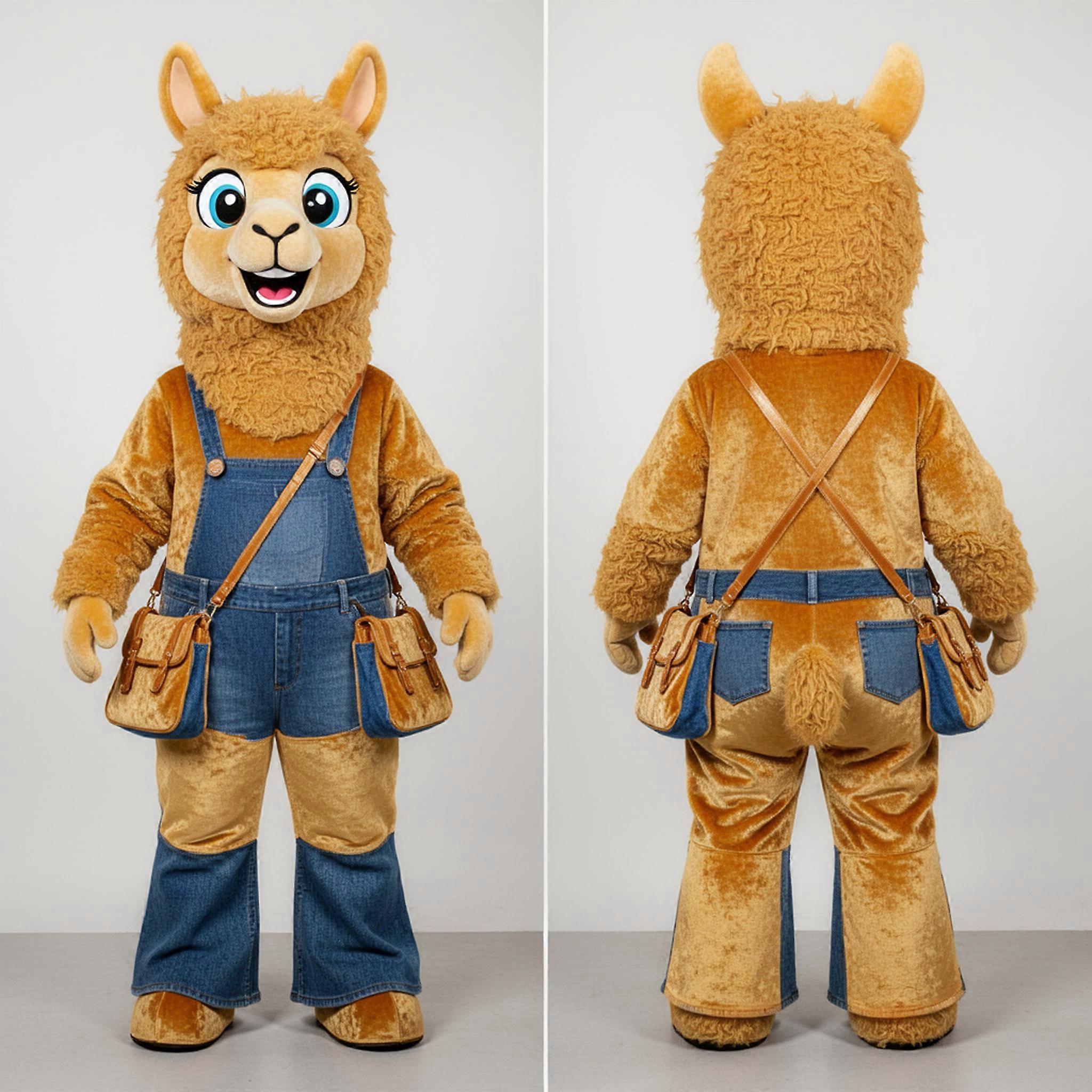MASTICOT Golden Plush Alpaca Mascot