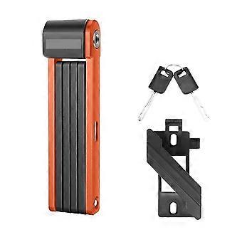 Security Bike Lock Size 1 Folding Design Bright Orange for Bicycle Motorcycle Scooter