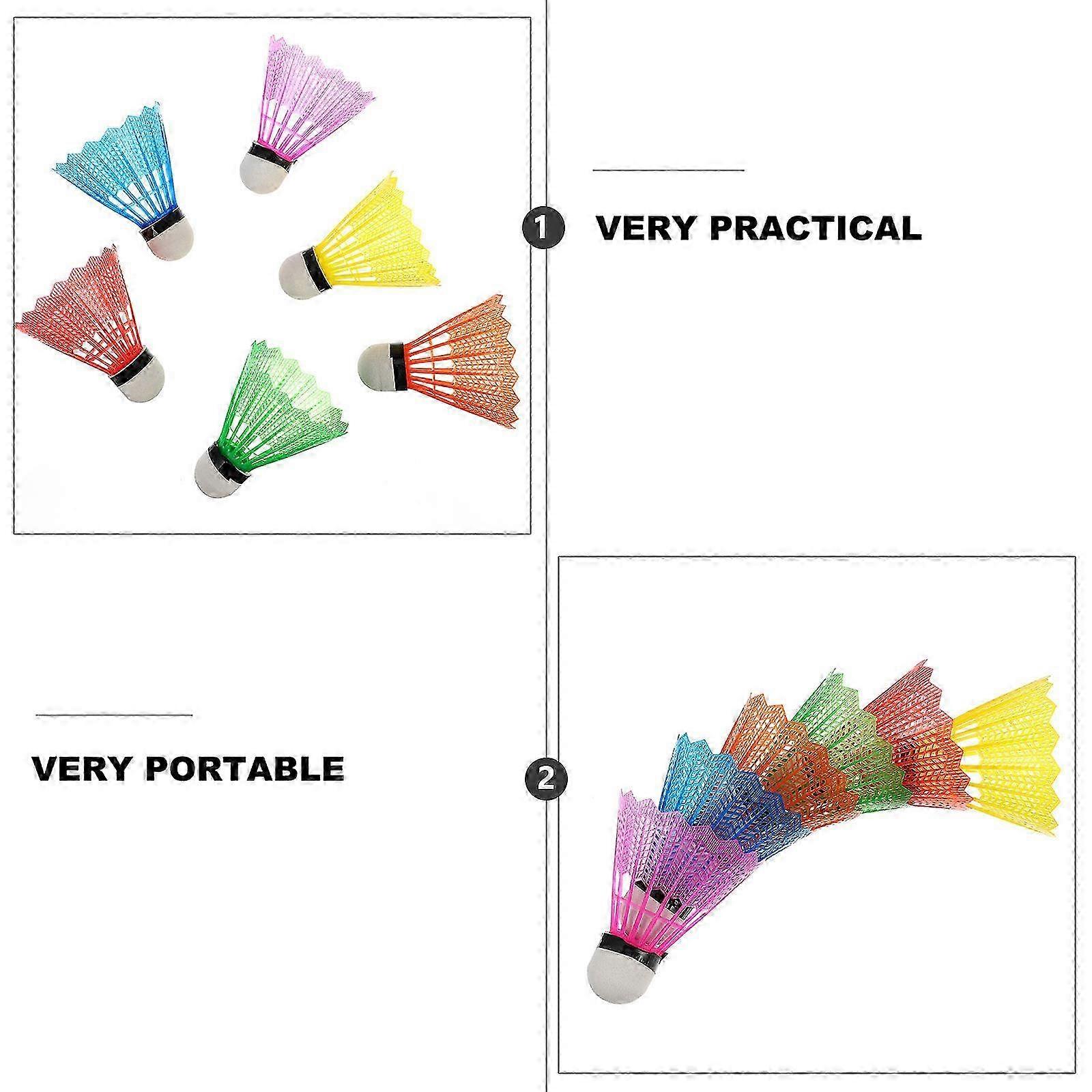 Badminton Plastic Shuttlecocks for Training 18Pcs Practical Set in Assorted Color