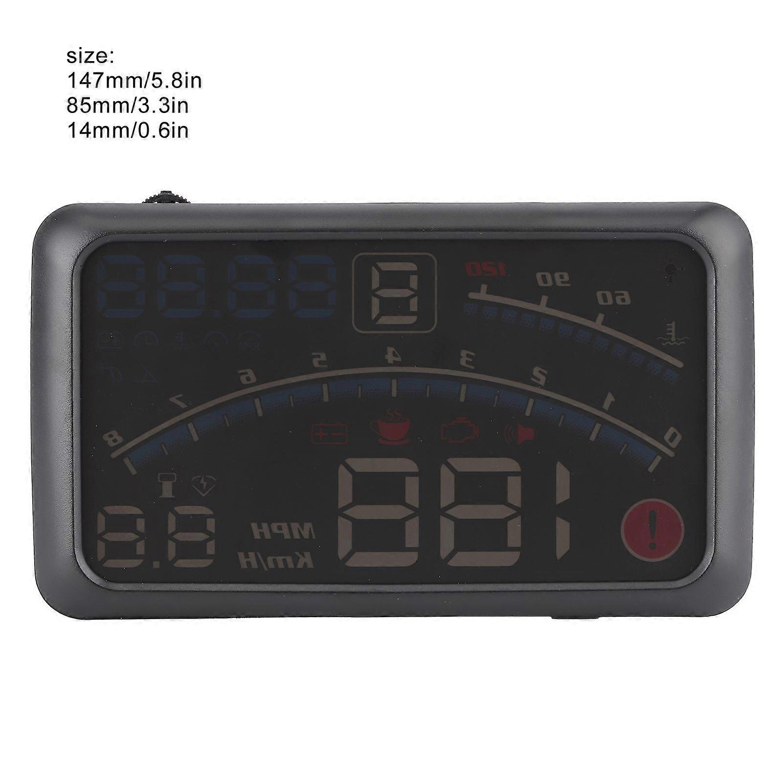 5.5in Car Projector Headup Display Set OBD2 HUD Windscreen Driving Data E4 Universal