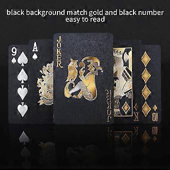 Coole Black Foil Poker Spielkarten, wasserdichtes Kartenspiel mit Geschenkbox, verwenden Sie kompatible Party und Spiel