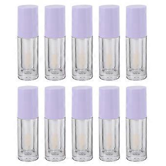 Plastic Lip Gloss Tubes Violet for Storage Use 10Pcs with Brush Inside