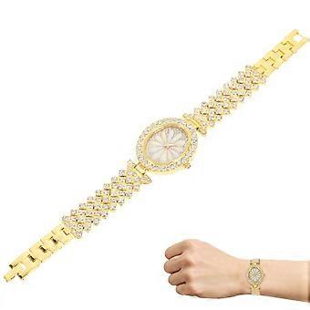 Golden Women's Wristwatch 5Pcs Shiny Elegant Watch Set for Gift