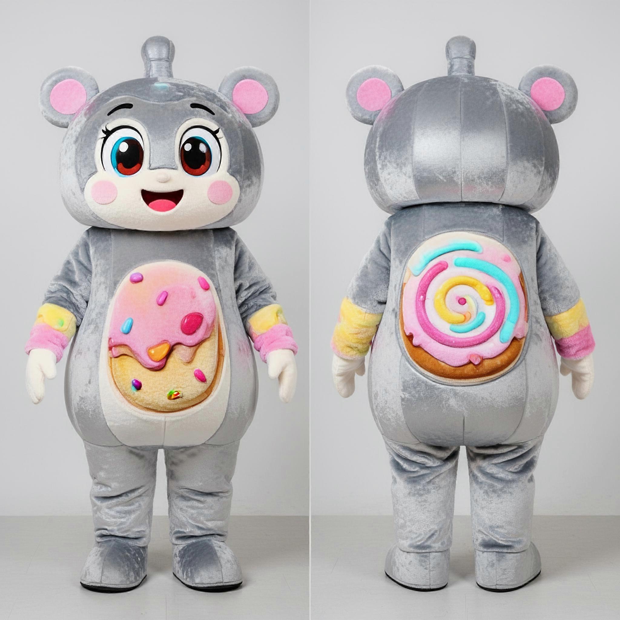 MASTICOT Silver Rounded Gyro Mascot