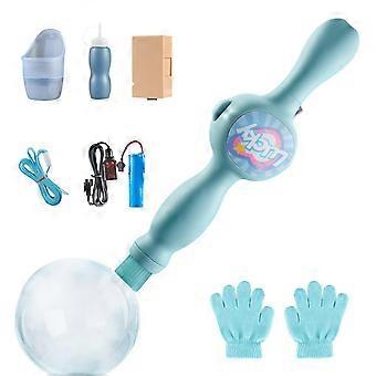 Electric Bubble Wand with Lights, Colorful Lighting Effects, Blue Bubble Maker Toy for Kids Parties