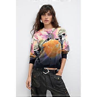 Desigual by M. Christian Lacroix Rose Degrade Abstract Floral Jumper 26WWJF49