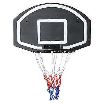 Wandmontierter Basketballkorb mit Rückwand und Ring, 72,39 cm x 45,72 cm, bruchsichere Rückwand, für Innen- und Außenbereich, schwarz.