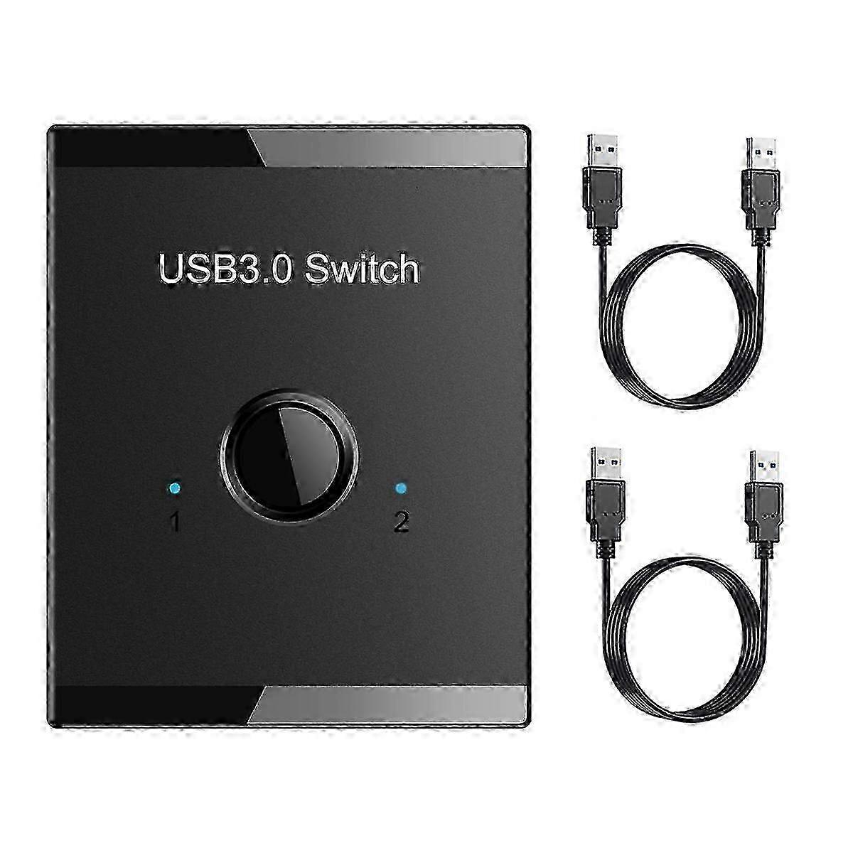 KVM USB HUB 3.0 Switcher Selector KVM Switch compatible with PC Keyboard Mouse Printer 1 PC Sharing 2 Devices