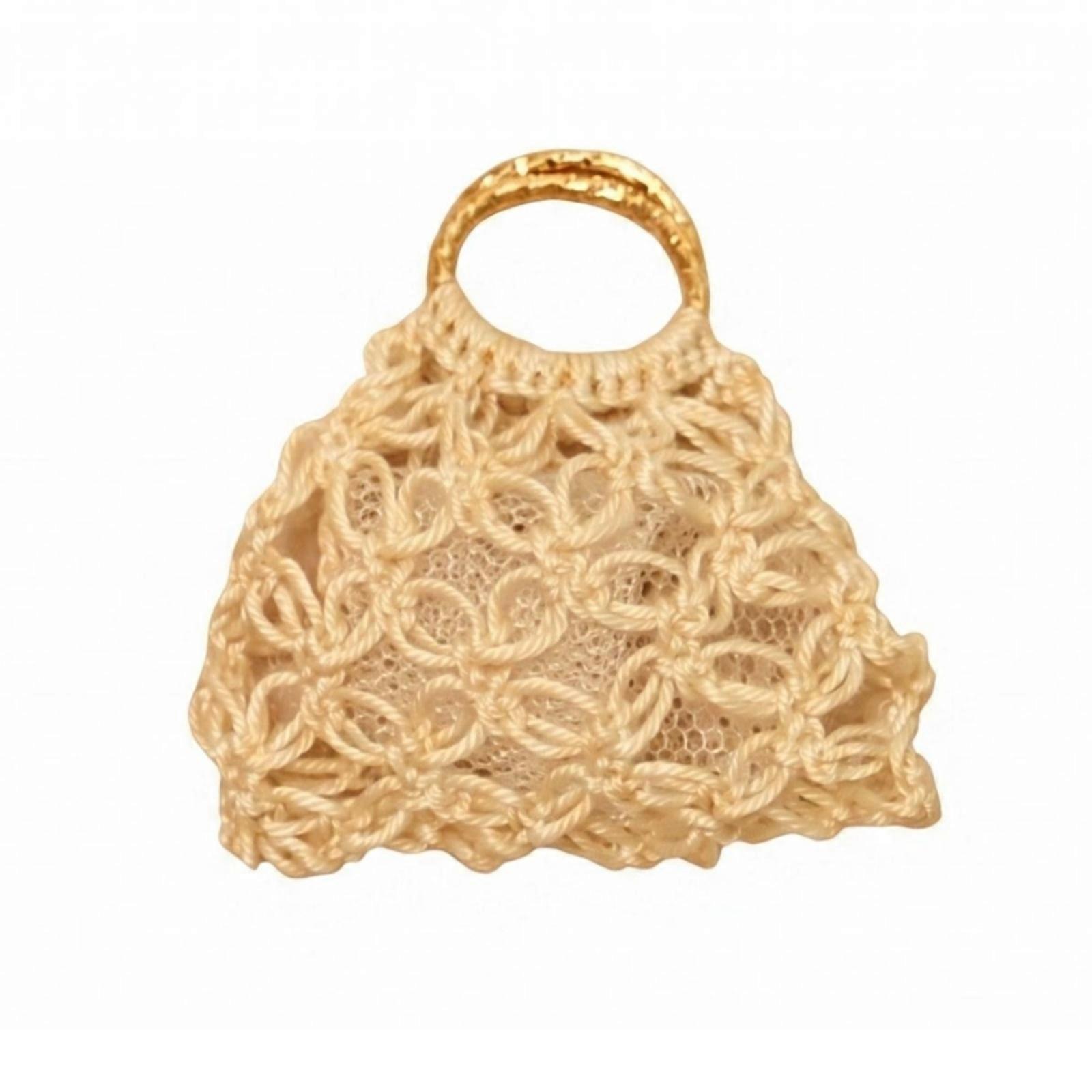 1:12 Scale 1:12 Scale Crocheted Doll Handbag Handmade Handbag Triangular Lace