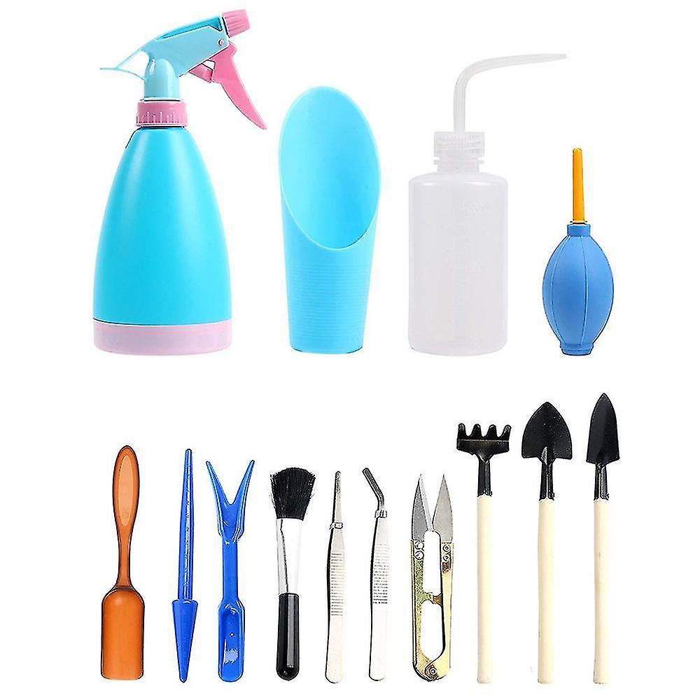 14pcs Mini Gardening Hand Tools Set Succulent Plants Kettle
